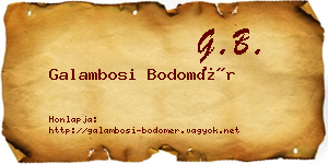 Galambosi Bodomér névjegykártya